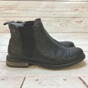 Sneaky Steve Black Leather Ankle Booties Sz 37/6